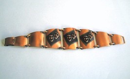 Copper Link Bracelet Comedy Tragedy Twin Masks Theatrical Theme - $28.00