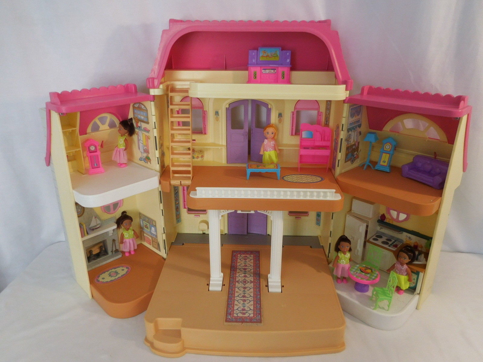Details about   FISHER PRICE Loving Family Dollhouse PINK COUCH SOFA for Living Room Twin Time 
