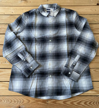 gap NWT Men’s plaid button up shirt size L Grey g2 - $23.97
