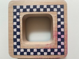 Stampendous Rubber Stamp Nestling Small Check Frame Wood Mounted Stamp - $9.74