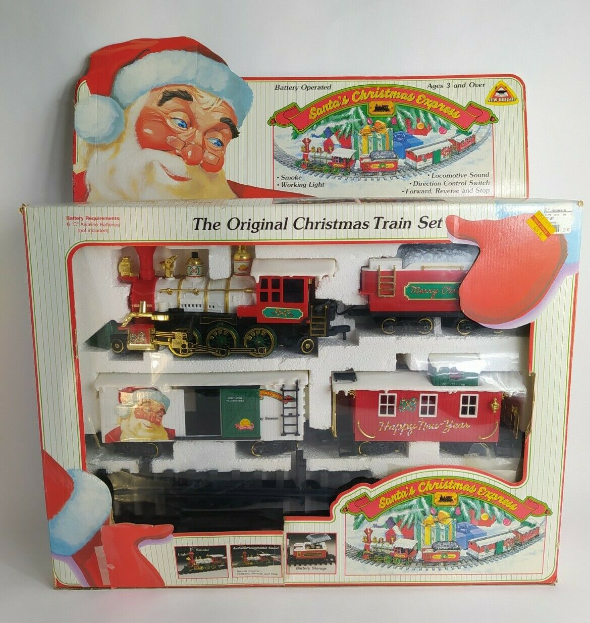New Bright Santa's Christmas Express Train Set Sound Lights Smoke #187 ...