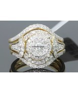 Ladies 14K Yellow Gold Over Diamond Engagement Ring Princess Wedding Bri... - $138.64