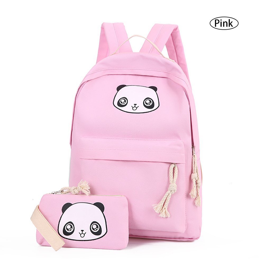 Cute Panda Backpack Lightweight Casual Canvas School