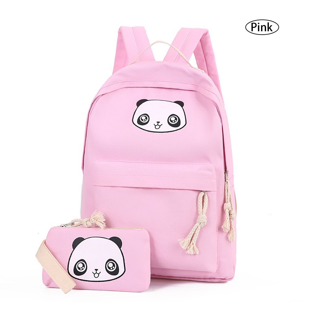 Cute Panda Backpack Lightweight Casual Canvas School Backpacks for Teen ...