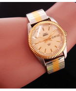 LARGE Mens Timex Indiglo wrist Watch - stainless &amp; gold tone calendar da... - $115.00