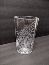 Peill Moonline Flowers Vase, 8" German Crystal Glass Vase etched floral design image 1