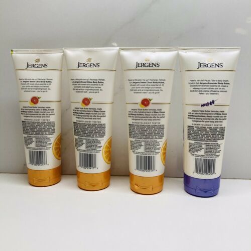 4 Jergens Body Butter Collection 3 SWEET CITRUS & 1 LAVENDER Lotion 7