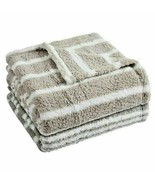 NWT  Lucas Stripe Sherpa Throw Blanket  50 X 60 - $27.71
