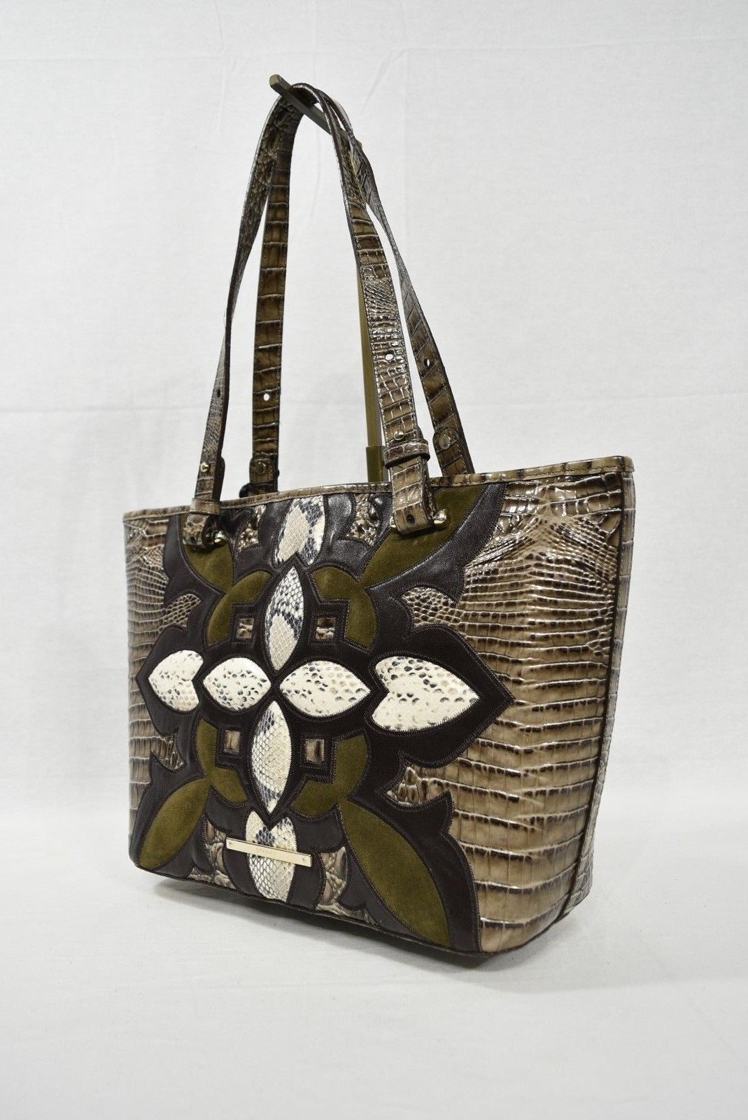 Shoulder Bag in Latte Buena Vista Tri-Texture NWT Brahmin Joan Leather Tote 