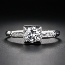 Engagement Ring 2.20Ct Round Cut Simulated Diamond Solid 14k White Gold Size 7.5 - $260.78