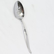 Oneida La Rose Pierced Serving Spoon 8.25&quot; Wm A Rogers Stainless Barely ... - $24.49