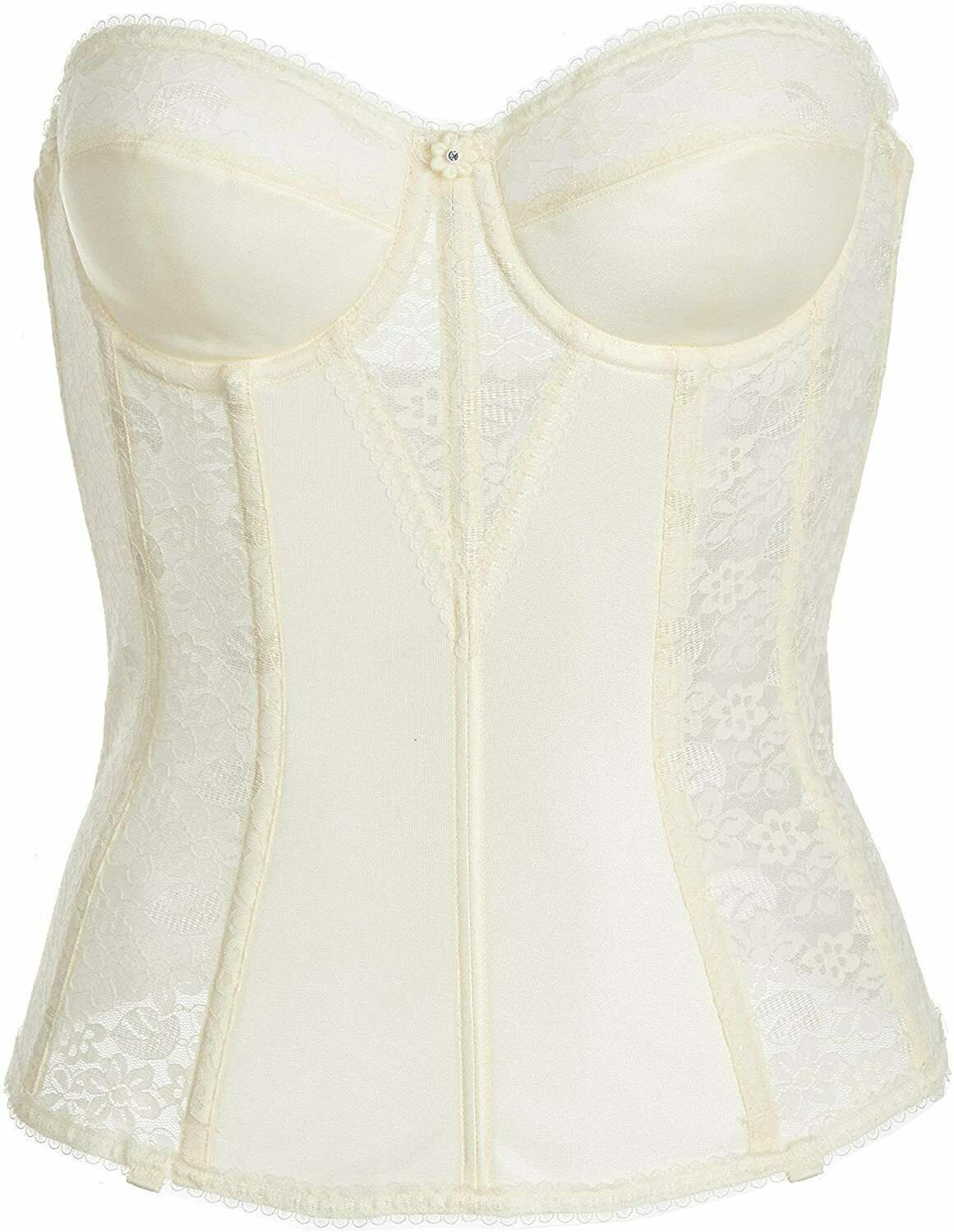 Dominique Ivory Colette Lace Corset Bridal Longline Bra Us D Uk D Bras Bra Sets