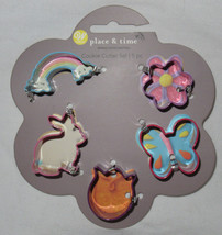 WILTON 5-Piece Mini Cookie Cutter Set Metal SPRING Bunny Tulip Butterfly... - $14.92