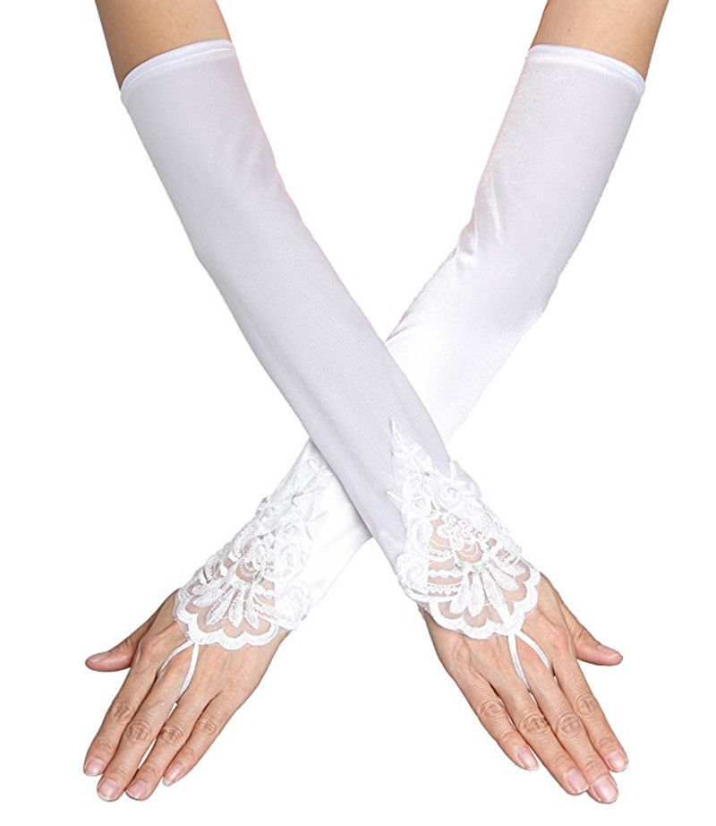 fingerless bridal gloves above elbow