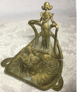 Antique  Art Deco / Art Nuveau Brass / Bronze Incense Burner Nearly Nake... - $97.95