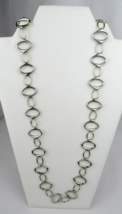 Silver Tone Ann Taylor Oval Open Link Chain Necklace 34" VGUC - $12.00