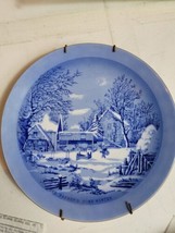 VTG Currier &amp; Ives “Farmers Home Winter” Collectors Plate Made in Japan - $53.90
