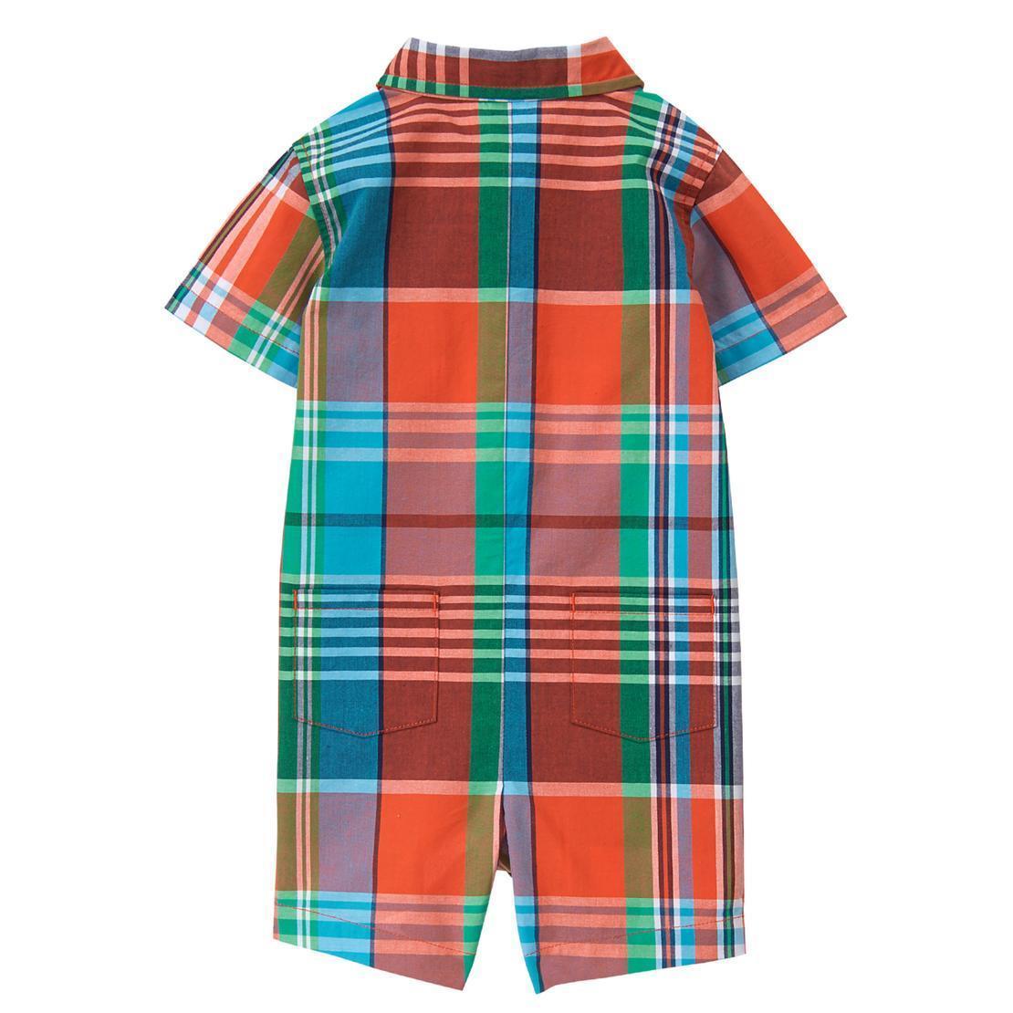 NWT Gymboree Baby Bunny Plaid Romper Baby Boy 3-6-12-18M