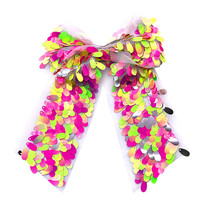 8 inch Grils Kids Glitter Cheer Bow Sequin Children Cheerleading Hair Bows - $7.90