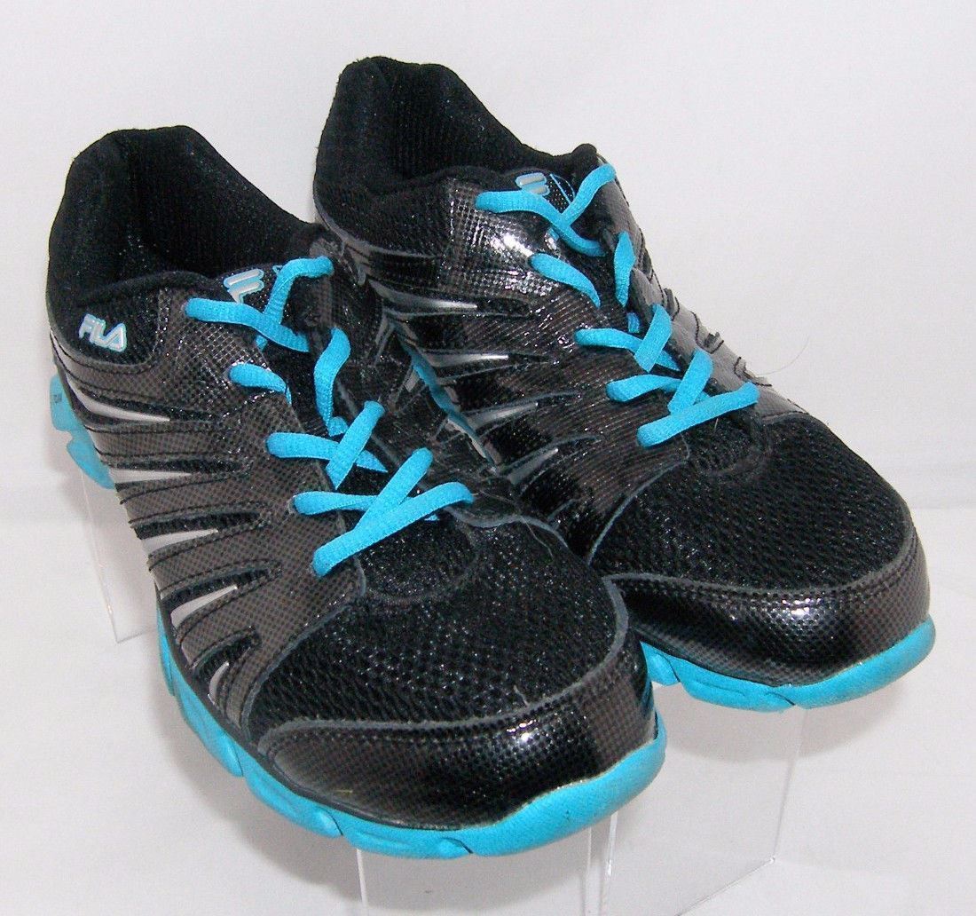 FILA Coolmax black teal womens running athetlic memory foam shoes 8.5 ...