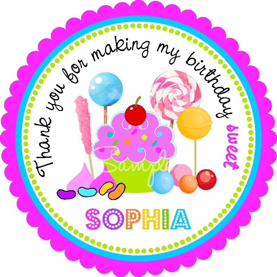 Candyland Stickers, Personalized Candyland Labels, Candyland Birthday