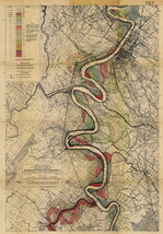 Sheet 15 - 1944 Map Mississippi River Meander Belt Alluvial Valley Harold Fisk - $13.81