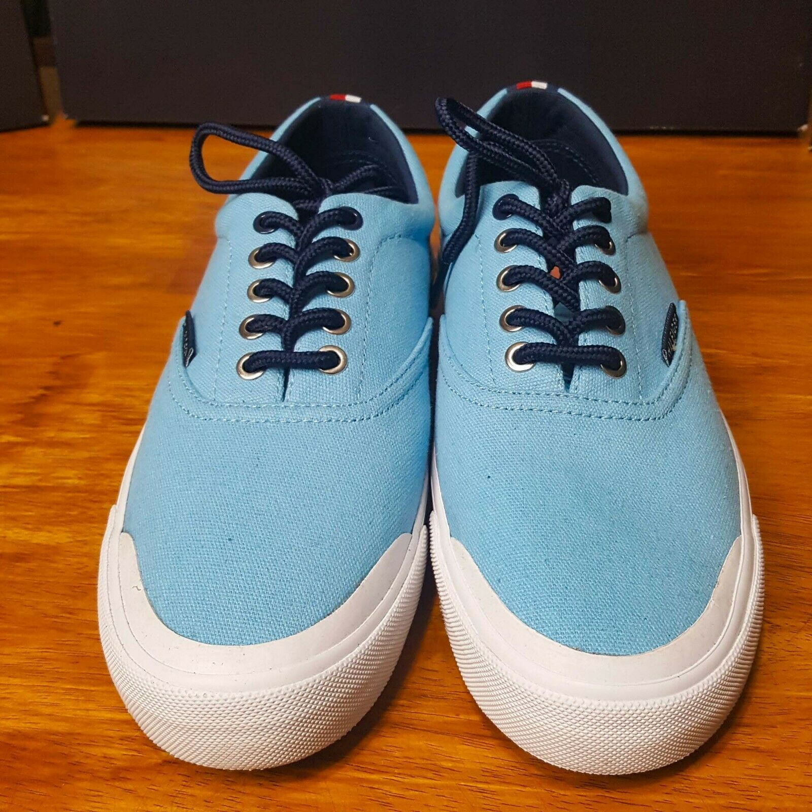 Tommy Hilfiger TH Pallet Light Blue Casual Canvas Sneaker Boat Deck ...