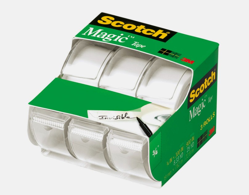 3 Pack Scotch Clear MAGIC TAPE Matte Finish Invisible Gift 3/4 W x 300 L 3105