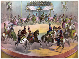 Decor Circus performance Poster. Fine Graphic Art. Horse Show. Wall Desi... - $13.10+