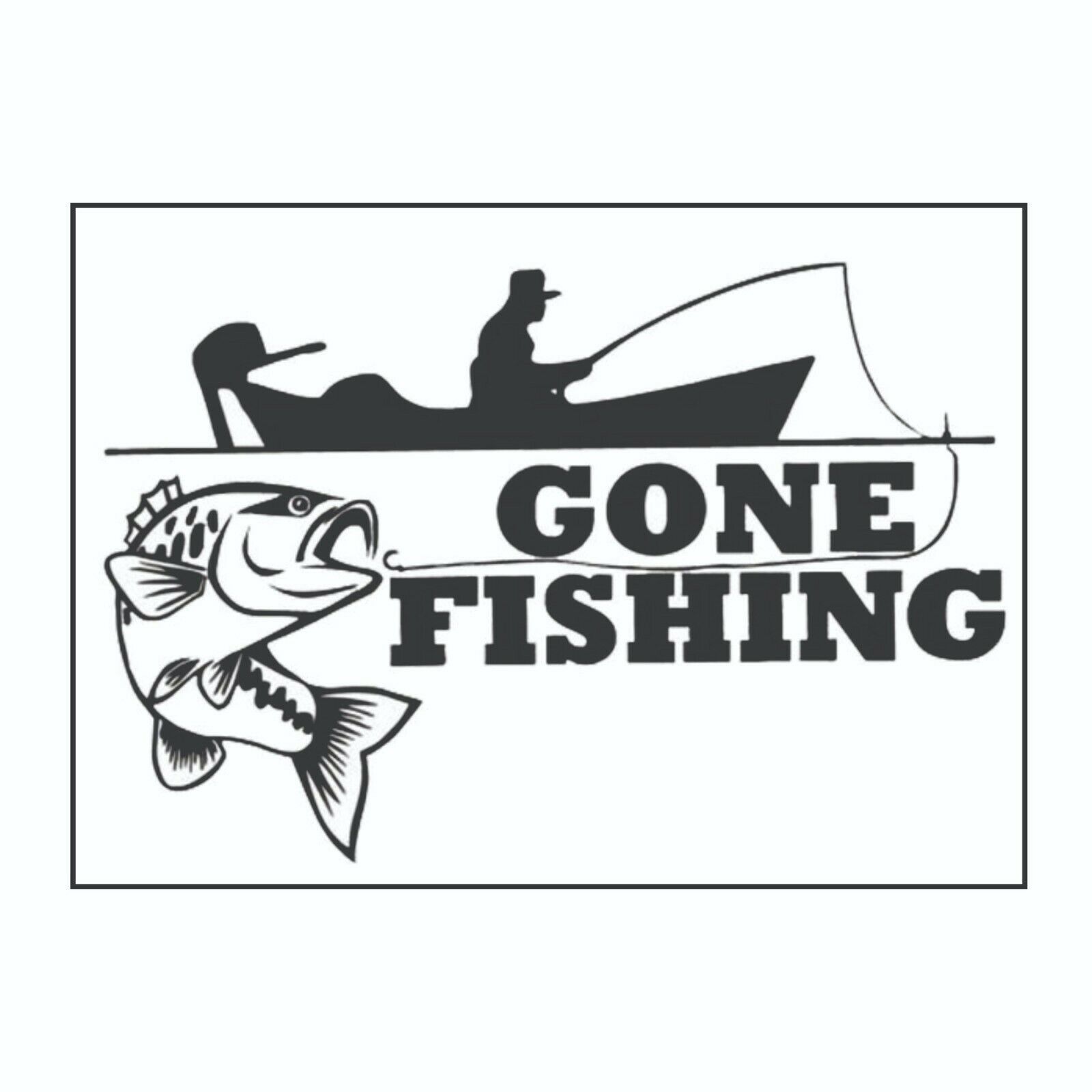 Gone Fishing Sticker, Decal, Bumper Sticker Truck, Fishing, Boat