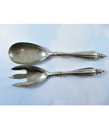 Godinger Silver Plated Salad Fork Spoon Set Solid Heavy Ribbed Handles 1... - $15.33