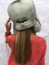 Natural Fox Fur Hat Full Trapper Hat Saga Furs Ushanka Hat Blue Fox Fur Aviator image 3