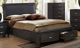Homelegance Lyric Sleigh Platform Bed W/Footboard Storage In Brownish Grey - Eas - $2,164.19