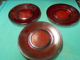 Great RUBY RED Glass...Set of 2 BREAD Plates (6&quot;) &amp; 1 FREE - $6.52