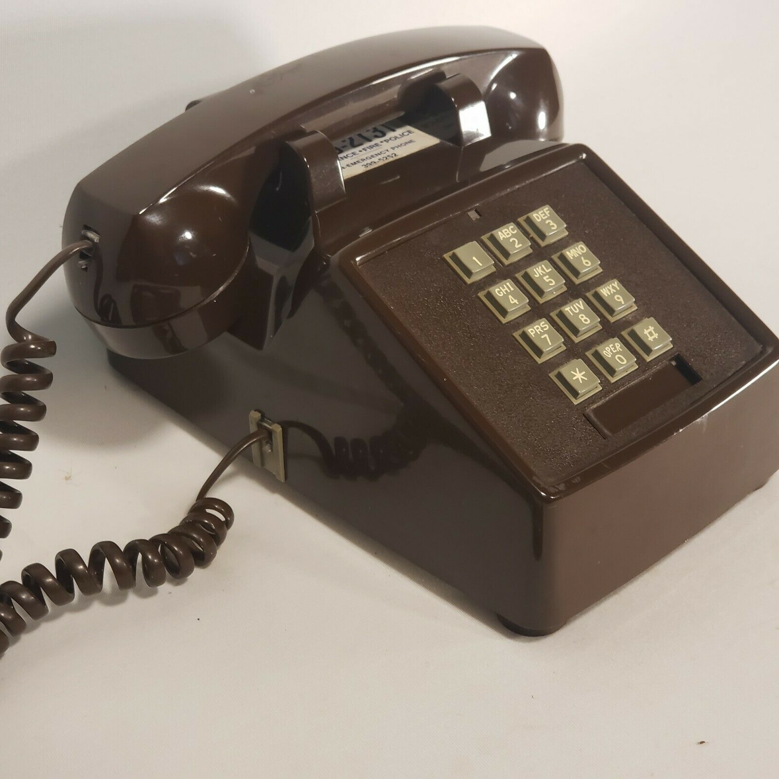 Vintage Brown Push Button Telephone 250045MBA20MH NS002 MFG 2/87