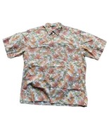 Pierre Cardin Button Up Hawaiian Shirt Short Sleeve Men&#39;s Large Cotton  - $19.79