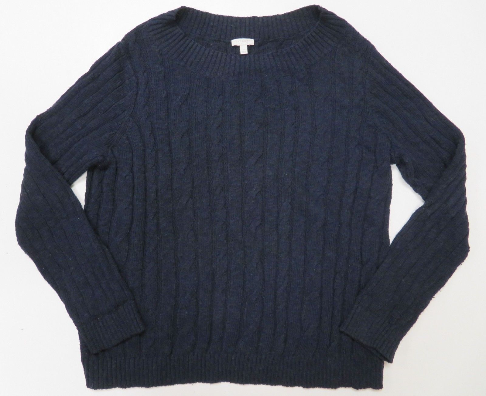 talbots cable crewneck sweater