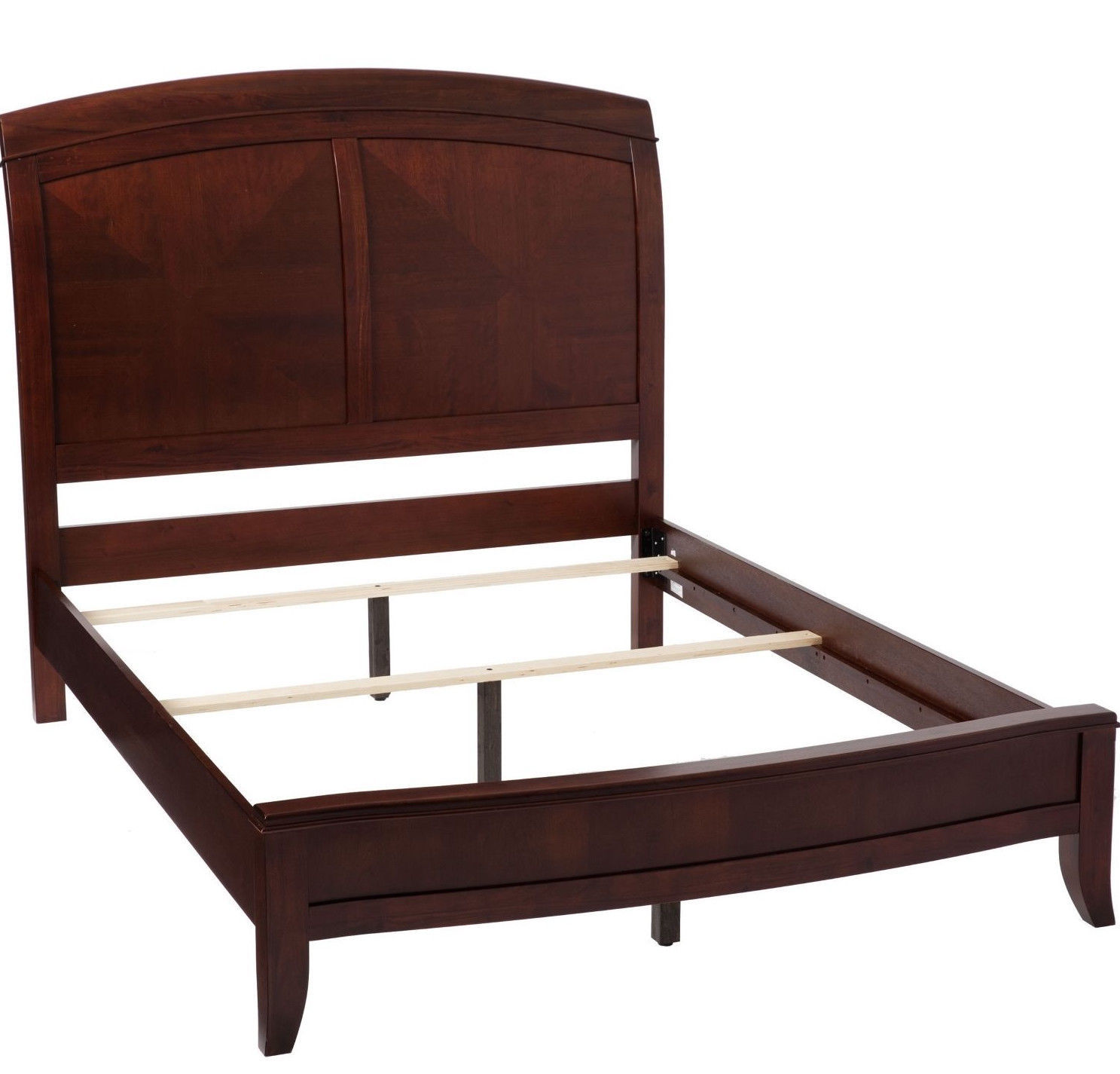 Queen Size Sleigh Bed Frame Wood Mahogany Cherry Veneer Classic Vintage