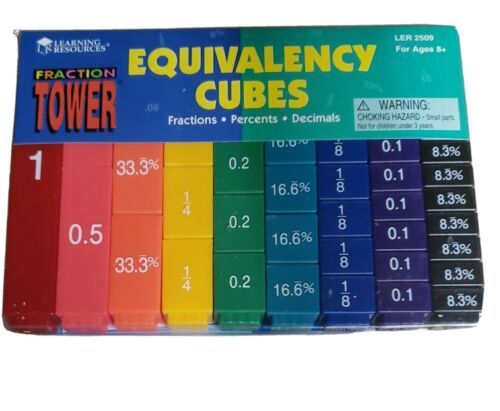 Learning Resources Fraction Tower Equivalency Cubes (51 Piece) NEW montessori