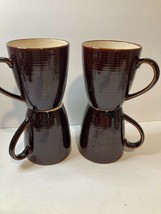 4) Sango Jetta Brown Coffee Mugs 4831-FREE SHIP--VGC - $36.90