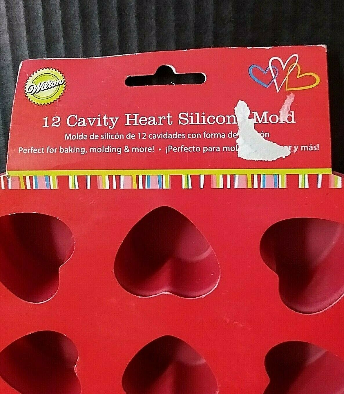 Wilton Baking Mold Silicone Heart 12 Cavity Petite Small Bakeware 2105