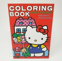 Vintage 1995 Sanrio Hello Kitty Stationary Coloring Book W/ Clock Stickers - $24.67