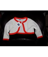 Janie And Jack So Refresh Orange/White Crop Sweater Cardigan Size 12/18 ... - $28.00