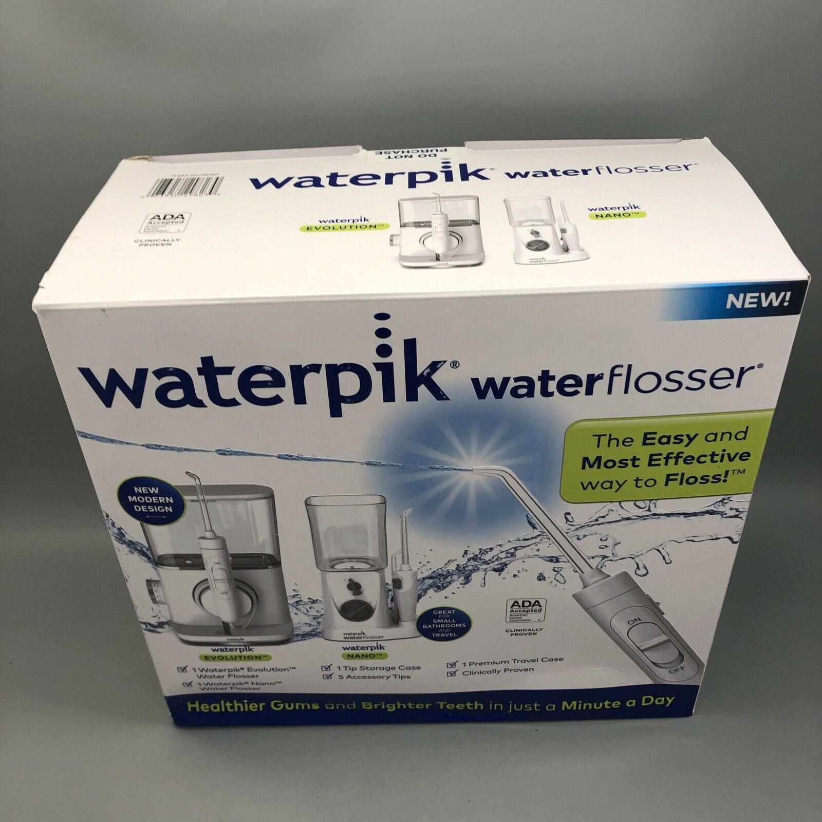 Waterpik Evolution and Nano Water Flosser Combo Pack New FS! Air