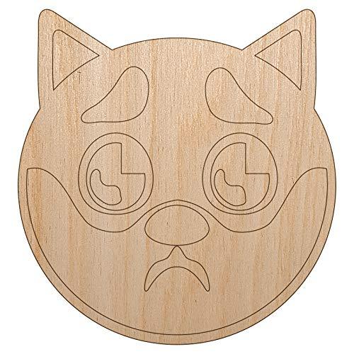 Husky Dog Face Puppy Eyes Unfinished Wood Shape Piece Cutout for DIY Craft Proje