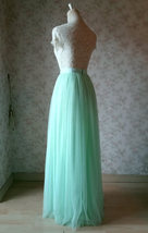 MINT GREEN Full Tulle Skirt Women High Waisted Plus Size Wedding Tulle Skirt image 6