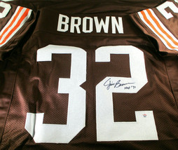 Jim Brown / Hof '71 / Autographed Cleveland Browns Custom Football Jersey / Coa - $247.45