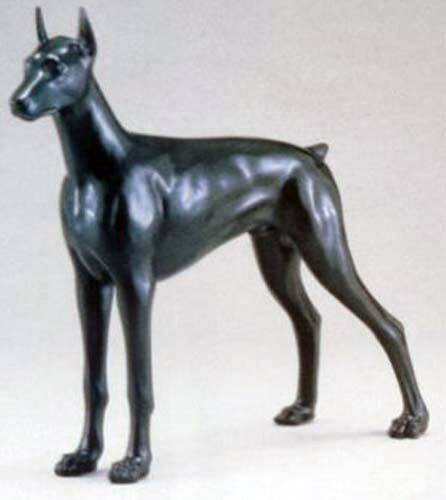 doberman stone statue