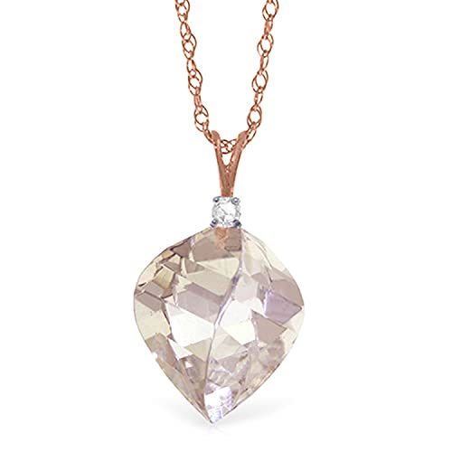 Galaxy Gold GG 14k 24 Rose Gold Necklace with Natural Diamond and Twisted Briol