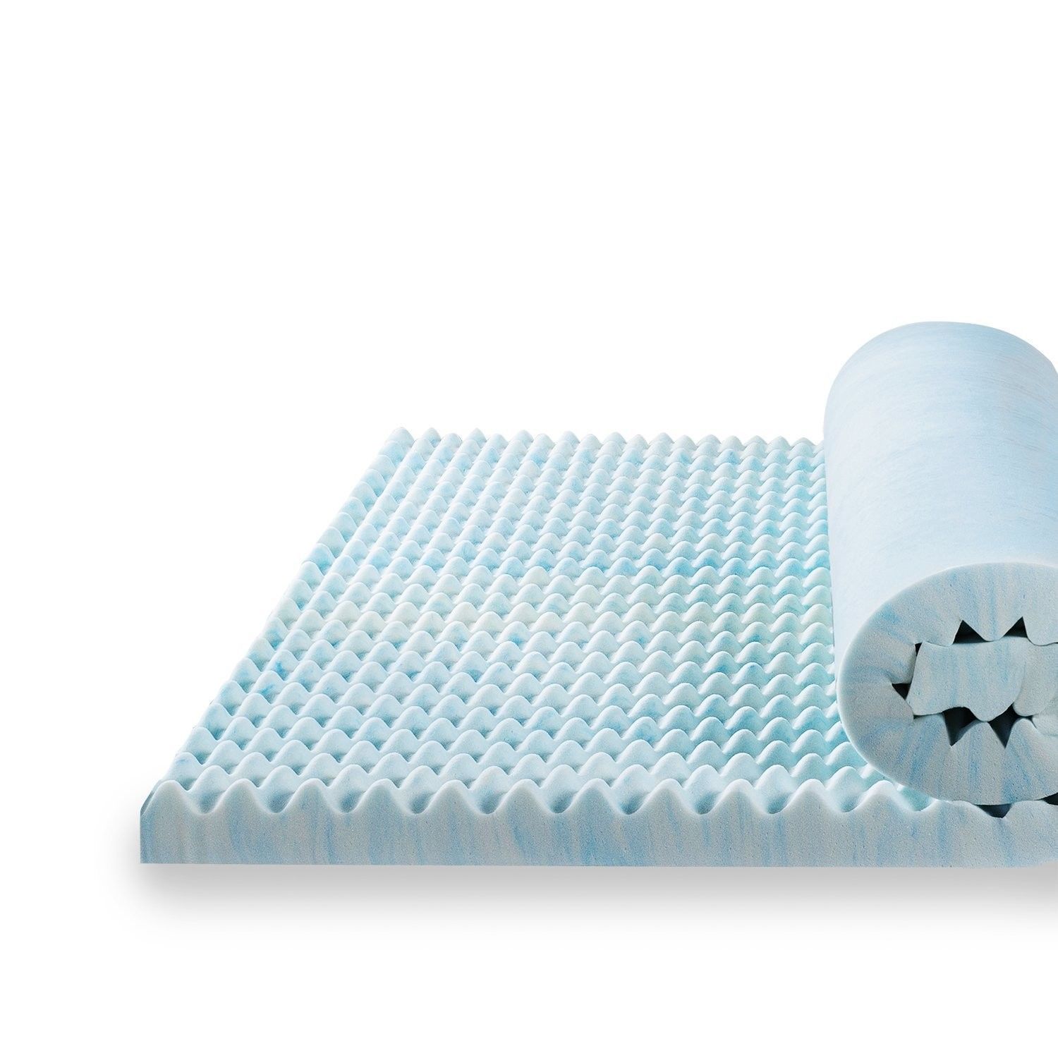 3" Swirl Gel Memory Foam Air Flow Topper Medical Egg Crate Convoluted Bed Queen Mattress Pads